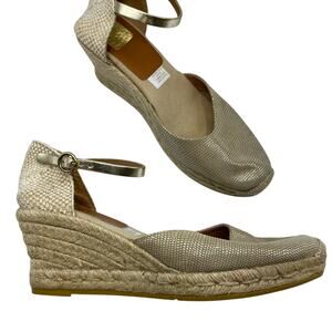 Kanna Gold Platform Espadrille Wedges Sandals Womens 11 Beachy Resort Vacation